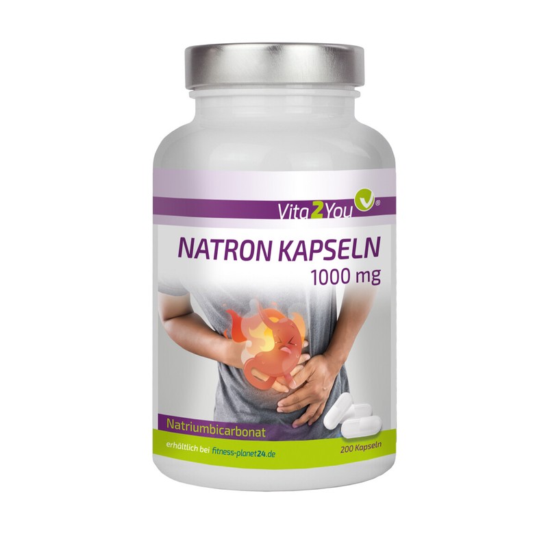 Vita2you Natron Kapseln 1000mg - 200 Kapseln - Natriumbicarbonat - ÃBersÃ¤Uerung