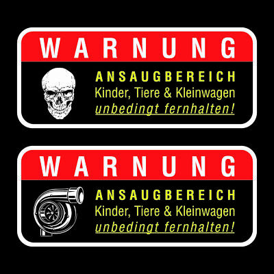 2x Warnung ✔ Aufkleber ✔ 10cm ✔ Luftfilter Tuning ✔ Auto Ansaugung Sticker  ✔