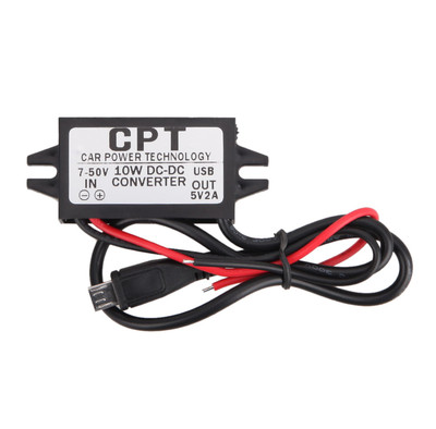 DC 9V 12V 24V 48V (7-50V) Car Converter Step Down to 5V 2A Micro USB 