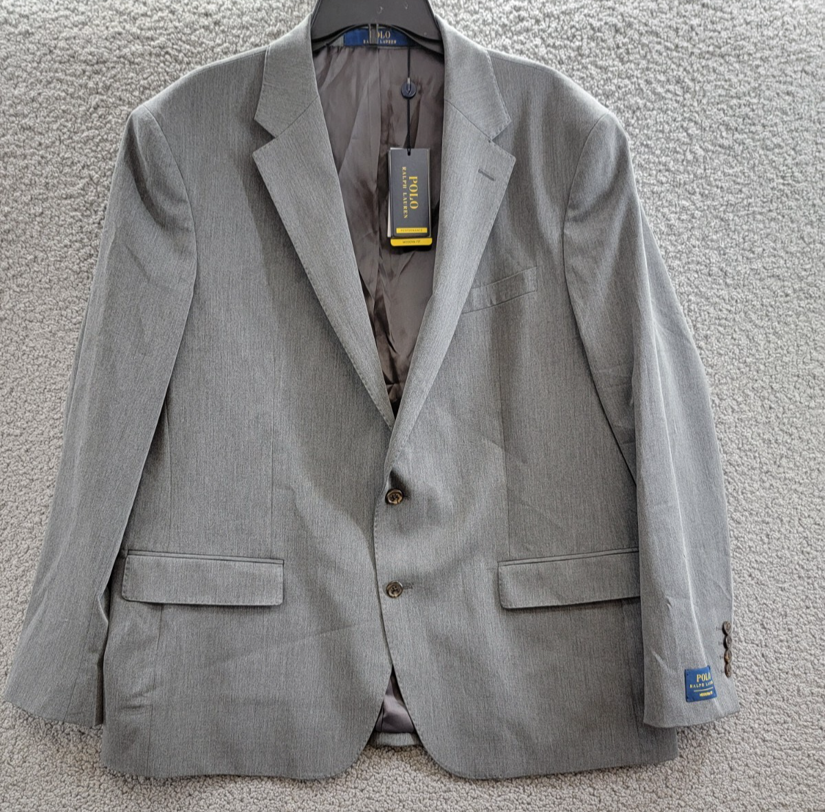 Polo Ralph Lauren Single-Breasted Twill Sport Coat Men's 48R Grey Notch Lapel - Picture 2 of 21