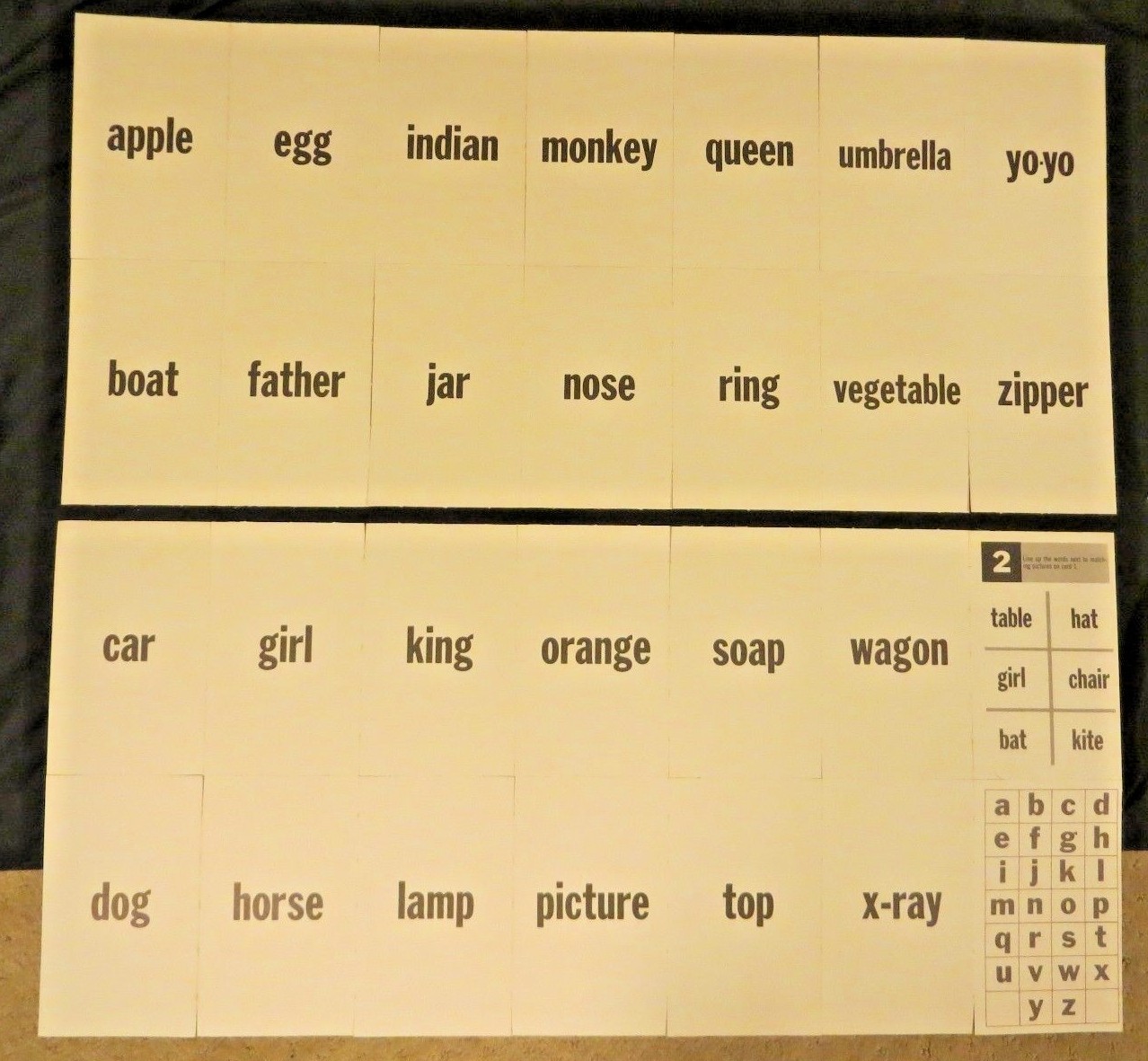 Vintage ED-U-CARDS ABC and Picture Flash Cards No. 243 from 1963