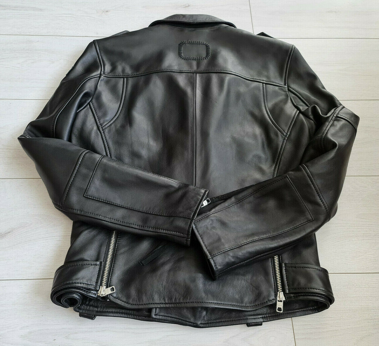 TIGHA TIGHA HERREN BIKER LEDERJACKE BONE BLACK SIZE L