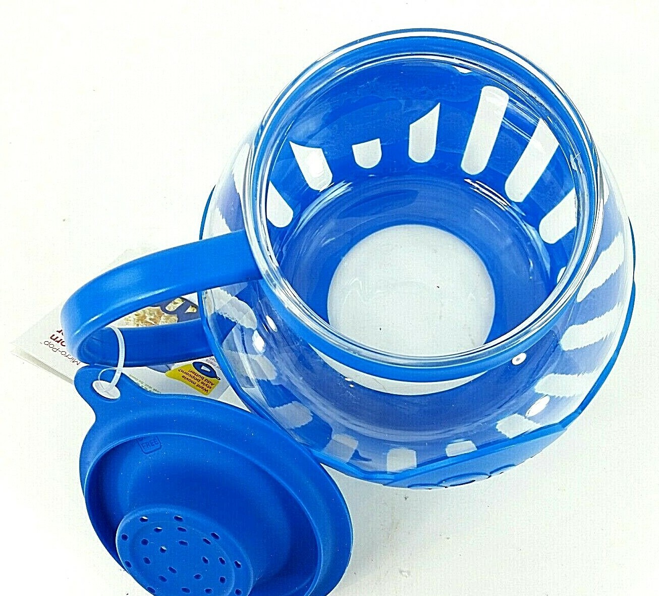 Ecolution Blue Micro-Pop Microwave Popcorn Popper 3QT Temperature Safe Glass