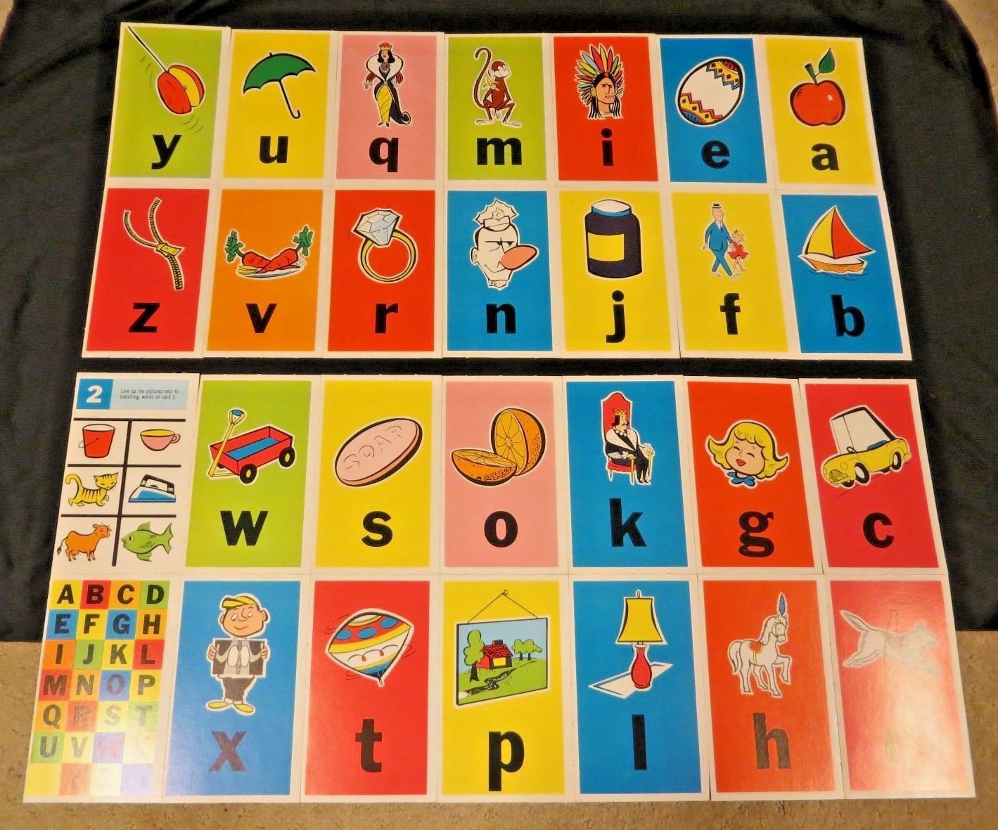 Vintage ED-U-CARDS ABC and Picture Flash Cards No. 243 from 1963