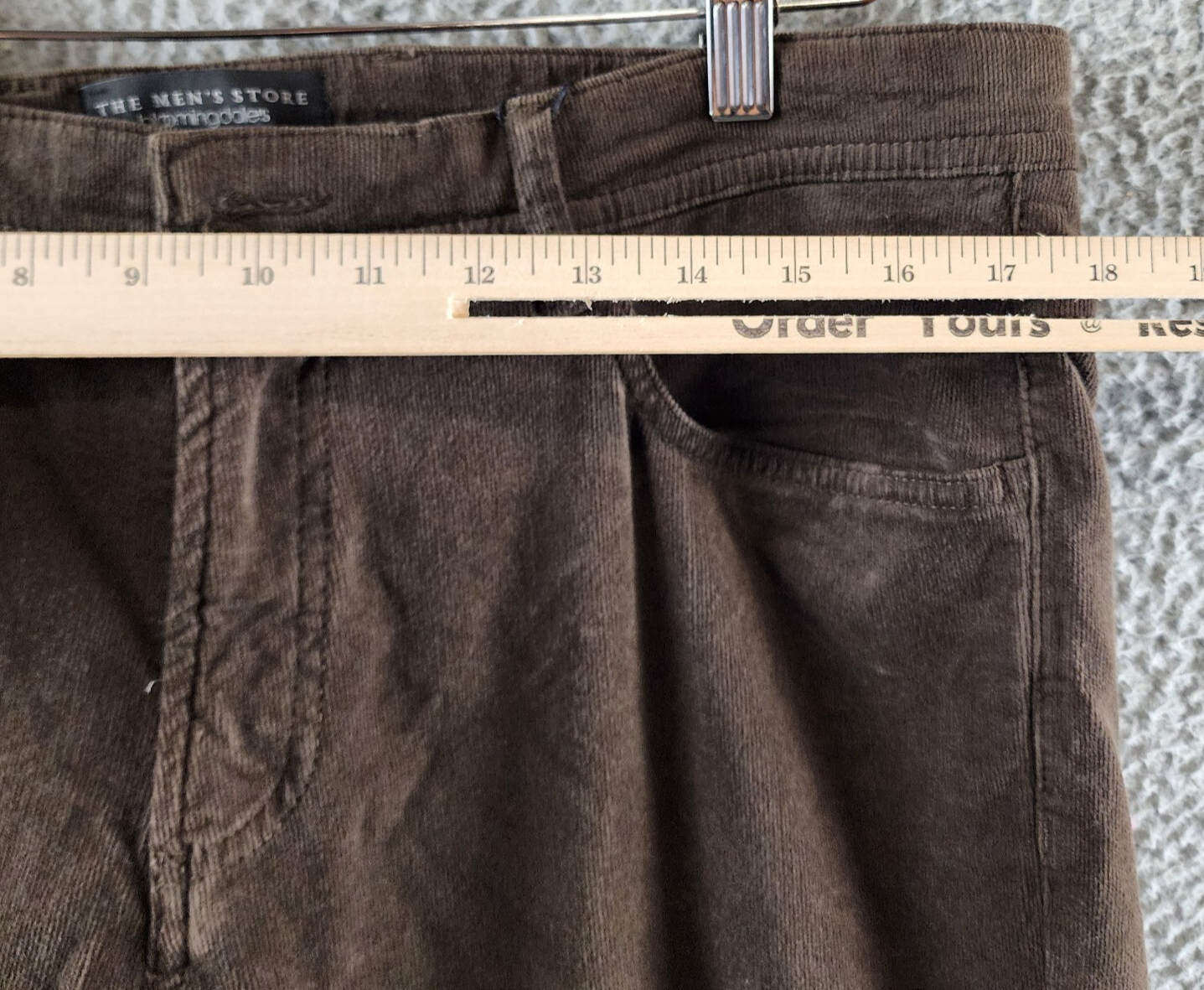 The Men's Store at Bloomingdale's Tailored Fit Corduroy Jeans 36Wx30L Dark Taupe - Picture 5 of 16