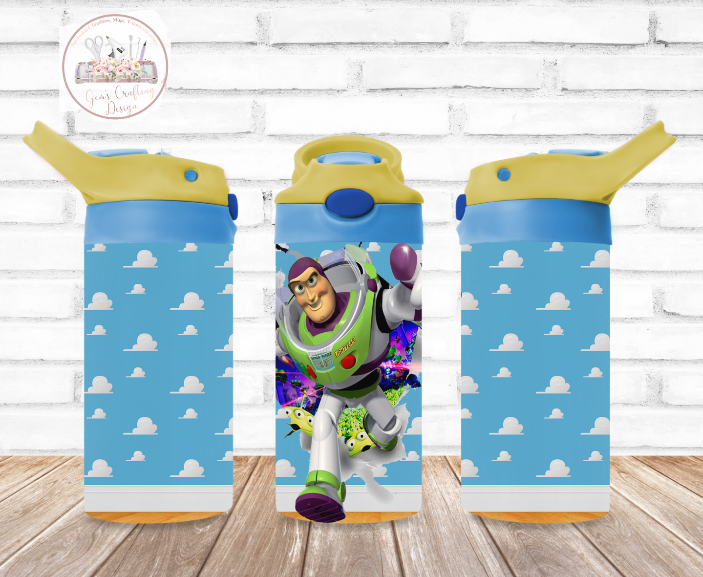 12oz Toy Story Buzz Water Bottle Stainless Steel Kid's Funtainer Flip Top