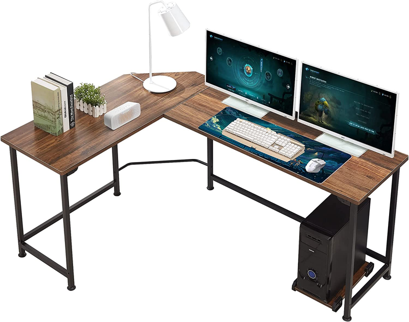  Large Corner Computer Desk L-Shaped CPU Stand Study Writing Table Workstation