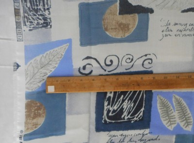 Fabric Lightweight Sheer Printed Modernistic Leaves Foliage JBJ 62 Wide 1 Yard