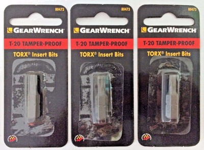 Gearwrench 80473 T20 Tamper Proof Torx Bit 3PKS