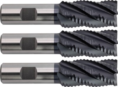 CME 3 pcs M42 Cobalt Roughing End Mills, Square Nose, Coarse Pitch, TiAlN Coa...