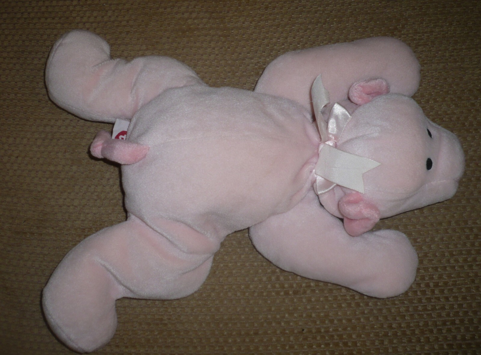 Ty Pillow Pals OINK PINK PIG Plush 1994 With Ribbon 14