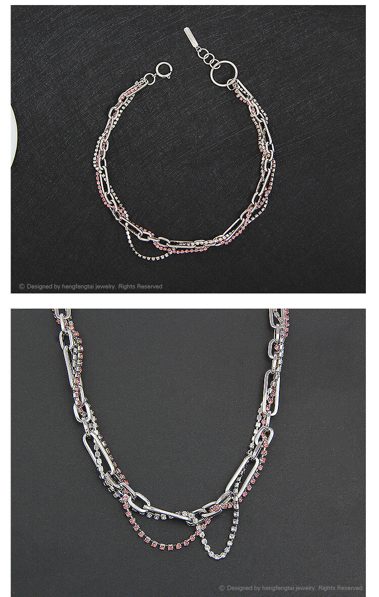 Justine Clenquet Multi-layer Crystal Chain Necklace Pendant