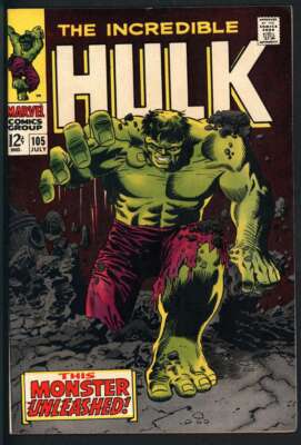 INCREDIBLE HULK #105 7.0 // 1ST APPEARANCE OF THE MISSING LINK MARVEL 1968