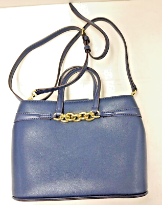 Calvin Klein Evelyn Blue Leather Mini Bag Tote Unisex Handbag Blue