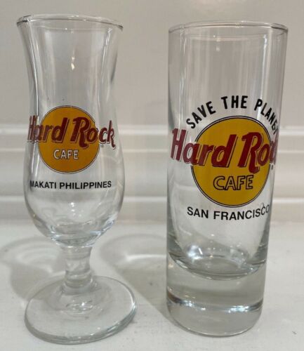 San Francisco Hard Rock Cafe Shot Glass & Makati Philippines Cordial Glass