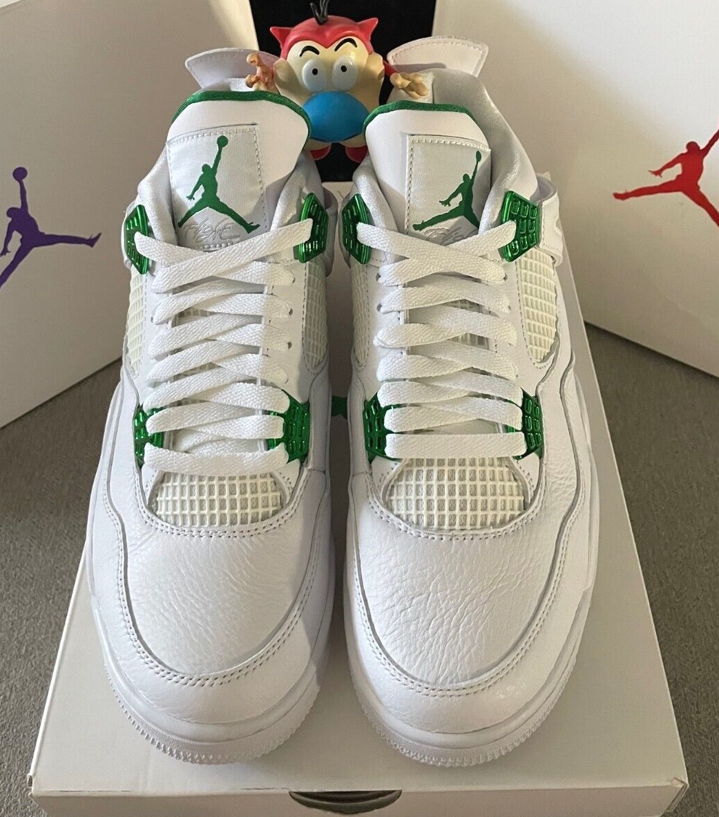 Pre-owned Jordan Nike Air  4 Metallic Candy Green 2020 8-13 Og Travis Golf Born Raised In White