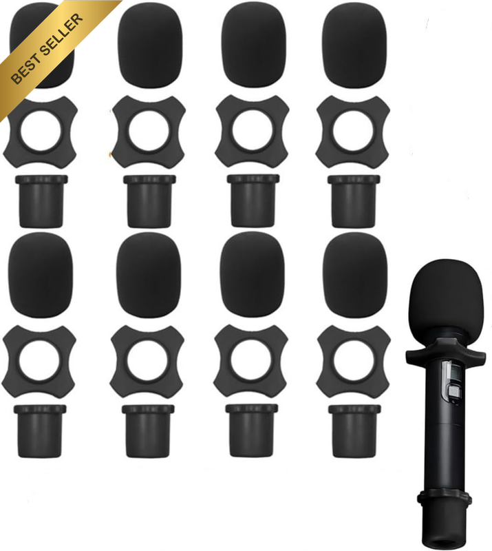 8 Set Microphone Windscreen Foam Covers, Shakeproof Anti-Rolling Mic Protection