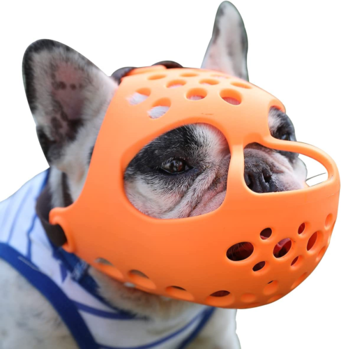, Soft Silicone Flat Faced Muzzle For French Bulldog Shih