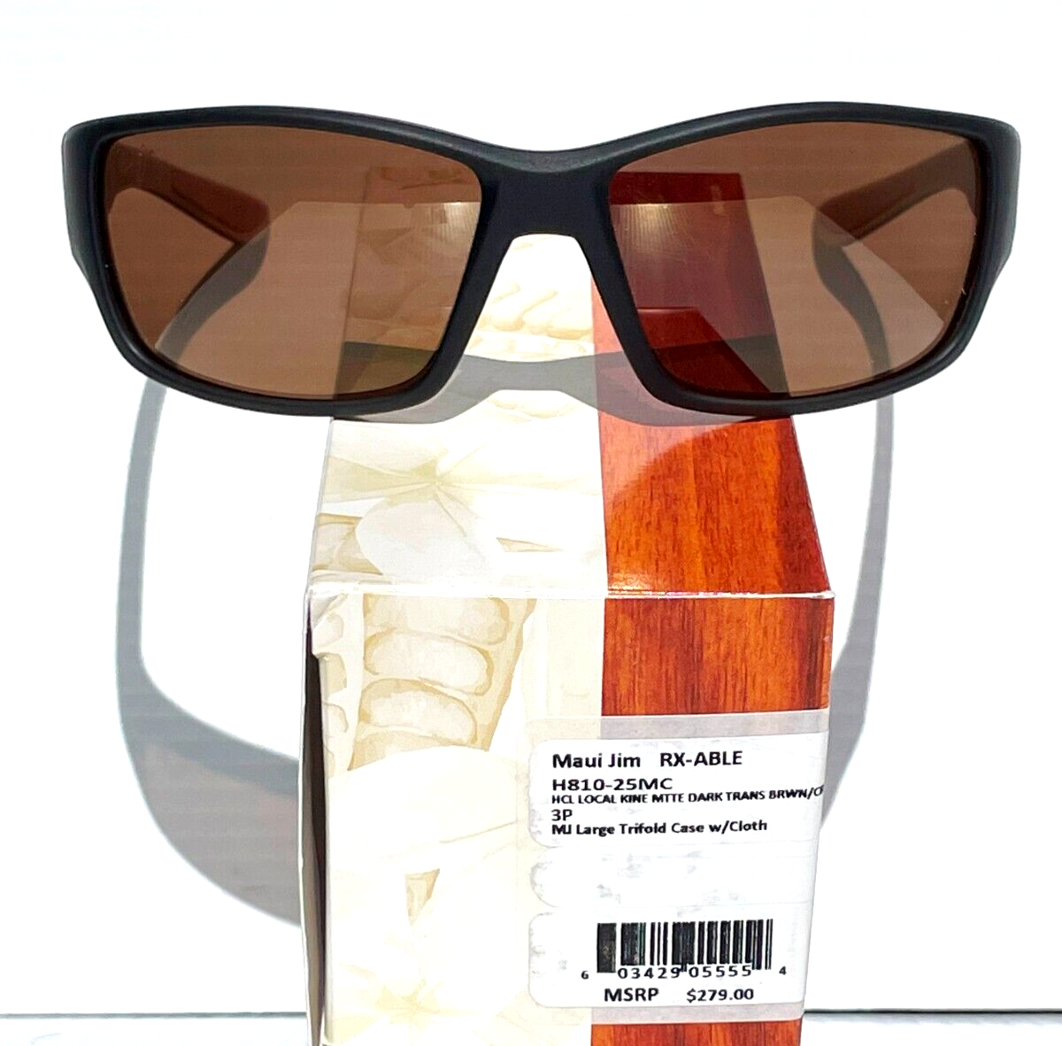 Pre-owned Maui Jim Local Kine Mat Brown & Tan Polarized Brown Glass Sunglass H810-25mc