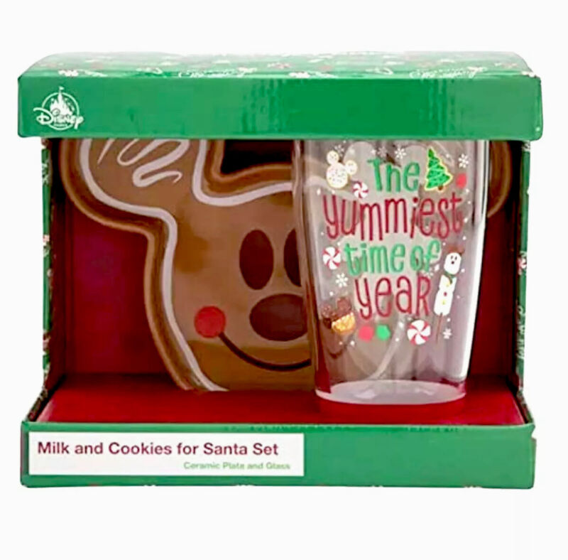 NEW Disney Parks “The Yummiest Time Of The Year” Milk & Cookies For Santa Set