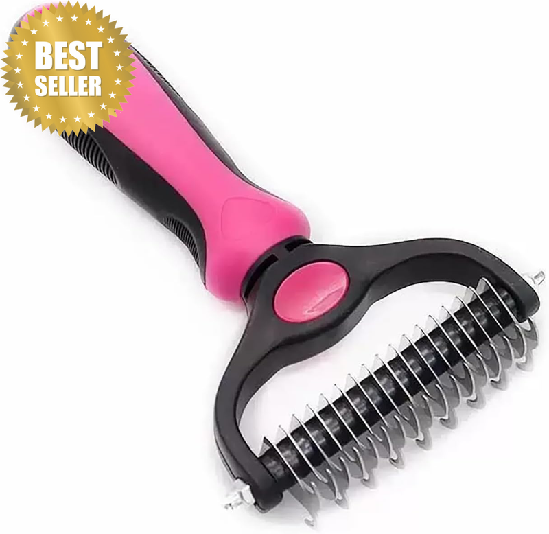 Dog Brush, Professional Pet Grooming Brush, Shedding & Dematting Brush for Short