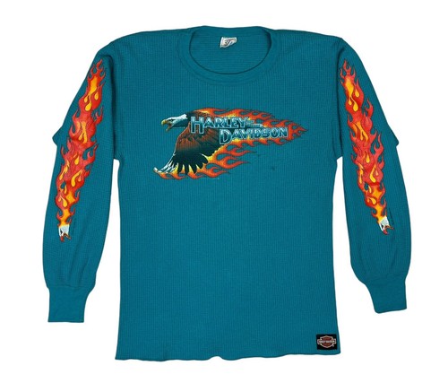 90s Harley-Davidson フレイム　ファイヤー　イーグルパーカー Vintage 90s Harley Davidson Flame Hoodie Vintage Harley