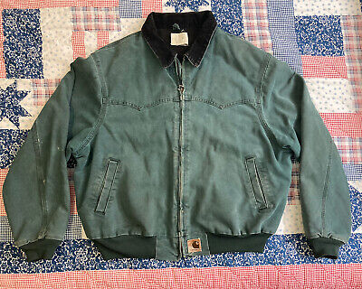 Vintage Carhartt Jacket J14HTG Green SantaFe Corduroy Collar Vintage Carhartt Jacket J14HTG Green SantaFe Corduroy Collar