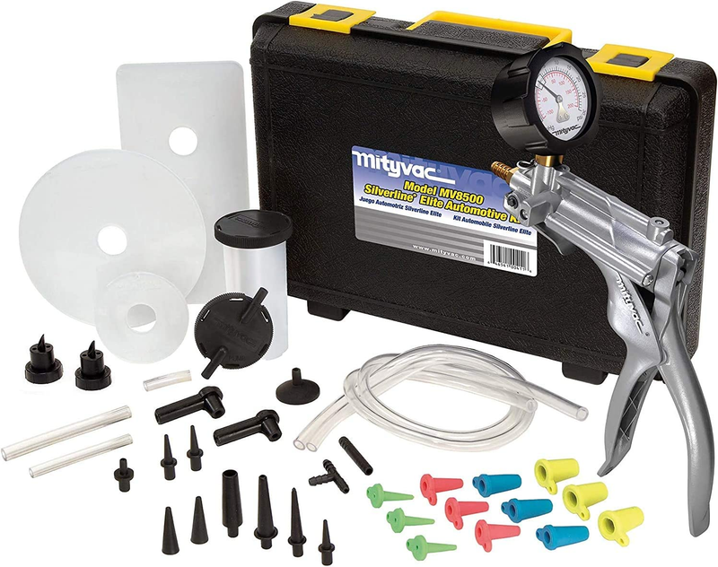 Mityvac Silverline Elite Brake Bleeder  Kit Vacuum and Pressure adapters w/ case