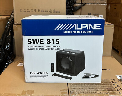 Alpine 8'' 20cm Car Active Amplified Subwoofer 300W Bass Box with Remote SWE-815
