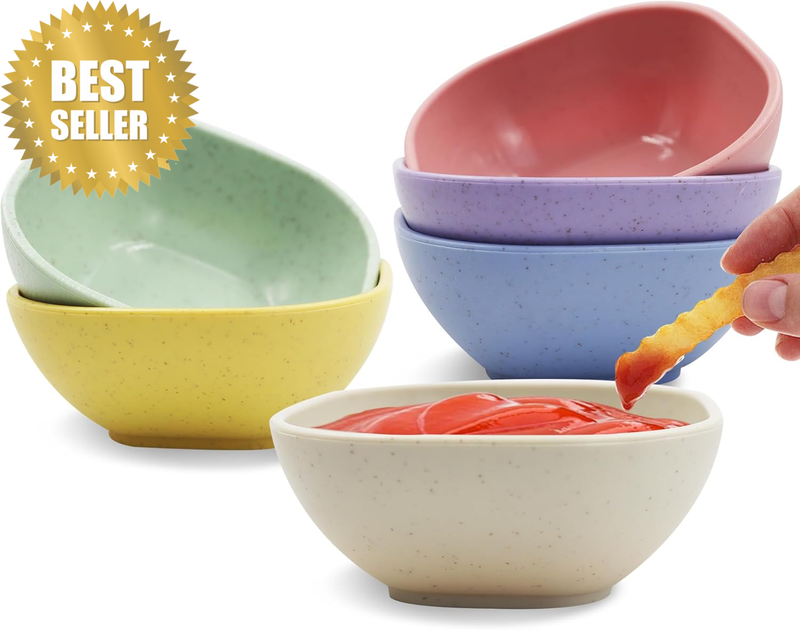 6 Colors Soy Sauce Dish, 5 OZ Small Dessert Snack Bowls, Pastel Mini Prep Bowls,