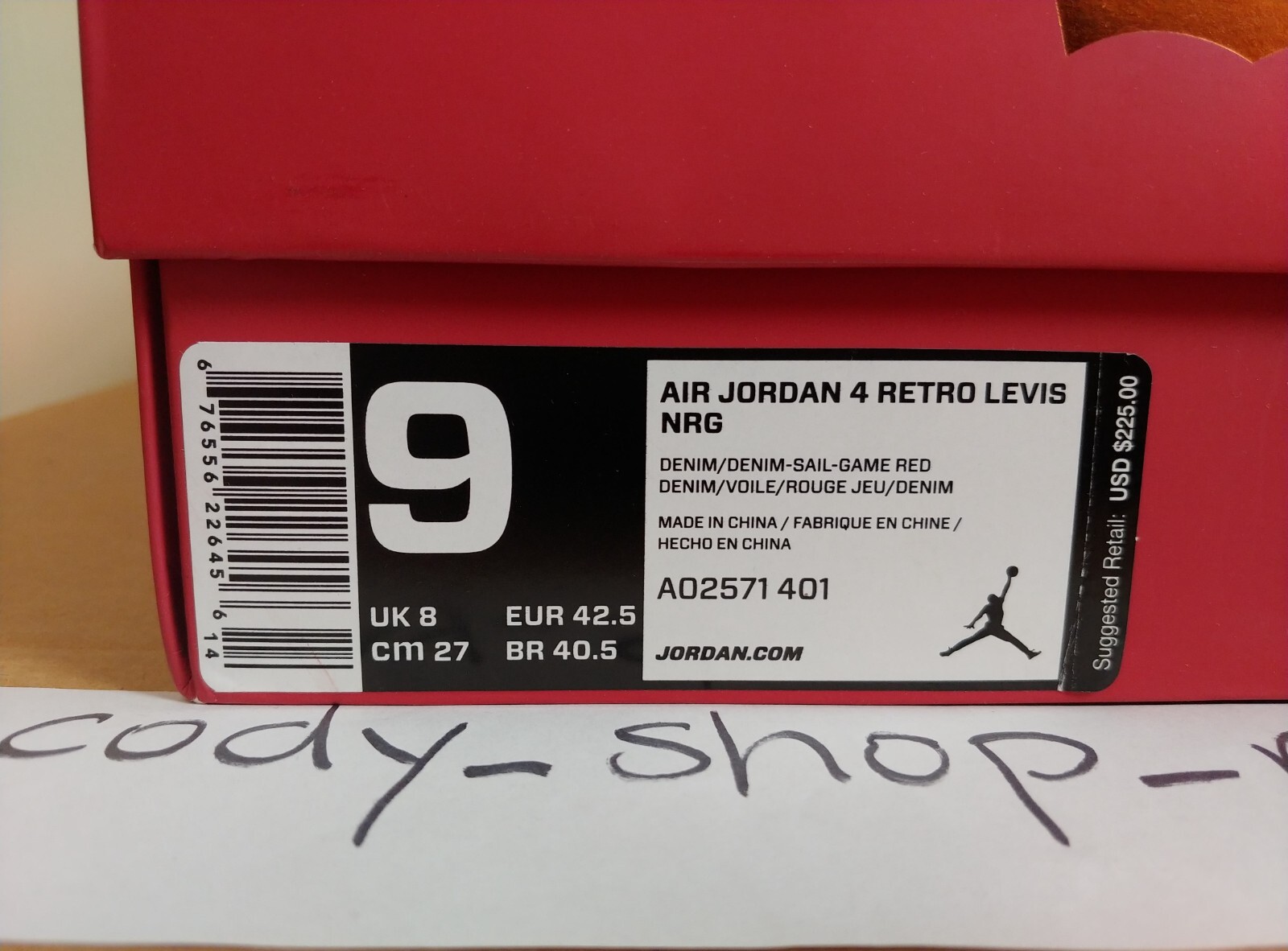 Nike Air Jordan 4 Retro Levis NRG Denim size 9 Blue *SHOE Nike Air Jordan 4 Retro Levis NRG Denim size 9 Blue *SHOE