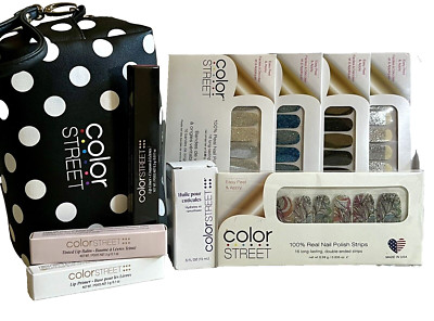 Color Street Retired CASA BATLLO + 4 Nail Sets, Makeup Bag, 3-Lip Products