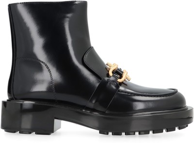 Pre-owned Bottega Veneta Monsieur Leather Ankle Boots In Black