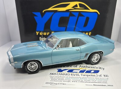 YCID 1/18 Scale 1969 CHEVY CAMARO RS/SS  TURQUOISE Only 160 Made