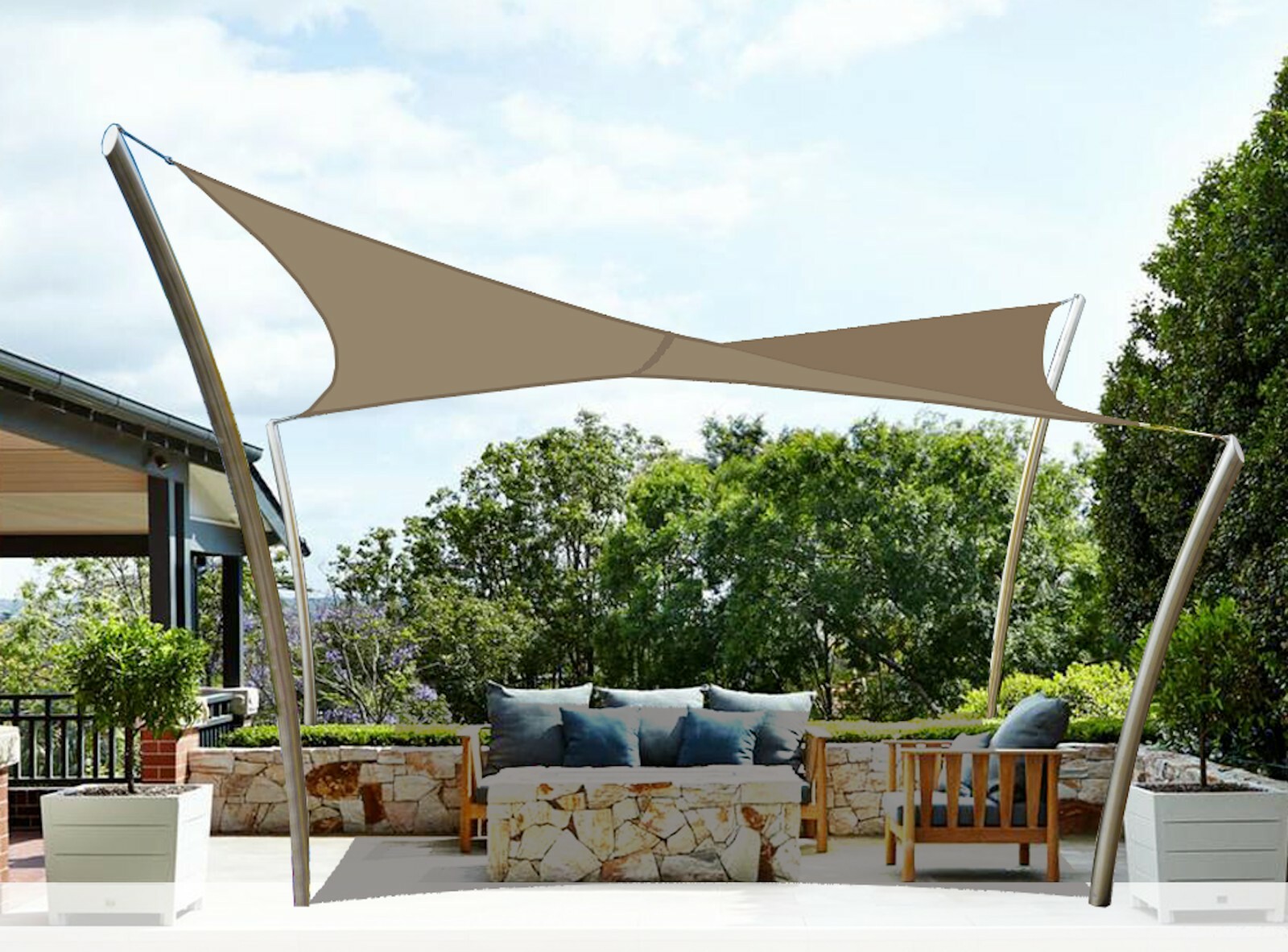 Muddy water Rectangular Waterproof Sun Shade Sail Canopy Cover Yard Deck Garden