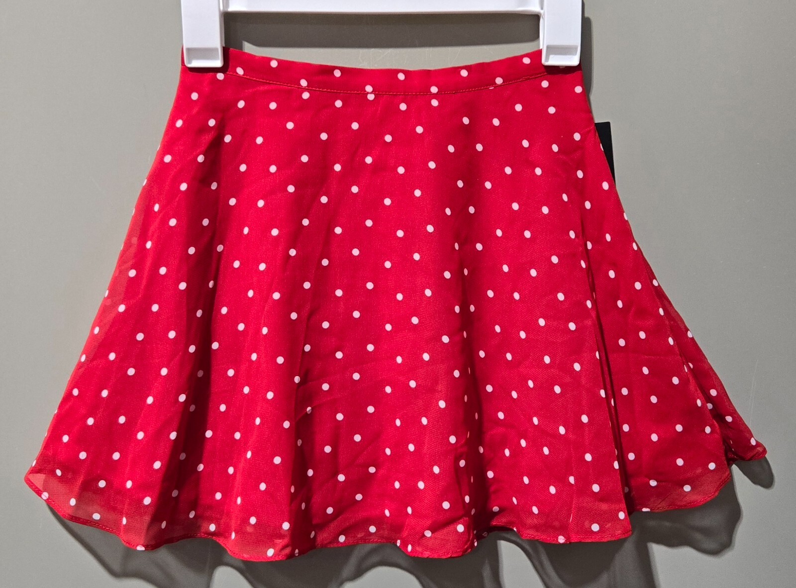 Art Class Girls' XL 14 Red & White Polka Dots Sheer Chiffon