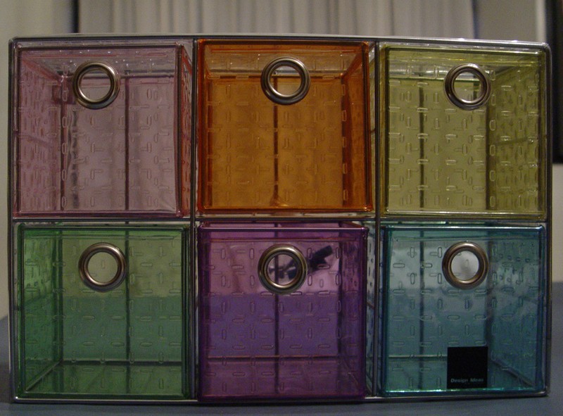 CUBE DRAWER ORGANIZER COSMETICS KEYS CRAFT CLIPS RIBBON CUBBIES DRAWERS