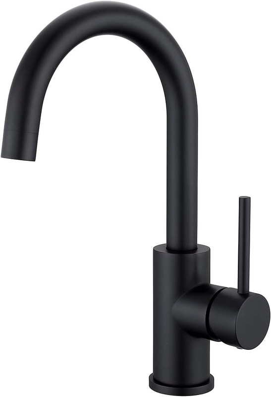 Single Hole,  Matte Black Mini Kitchen Sink Faucets, Single 