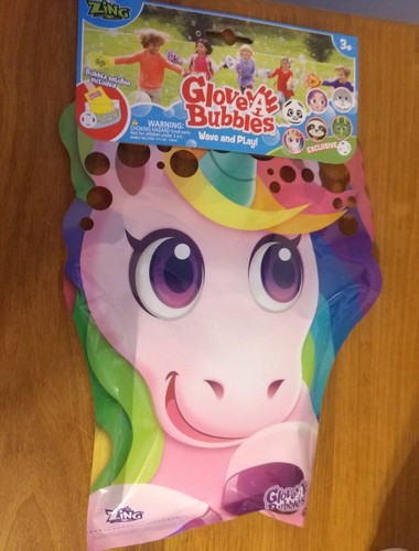 NEW GLOVE A BUBBLE UNICORN WAVE AND PLAY ZING TOYS - CREATES HUNDREDS OF BUBBLES