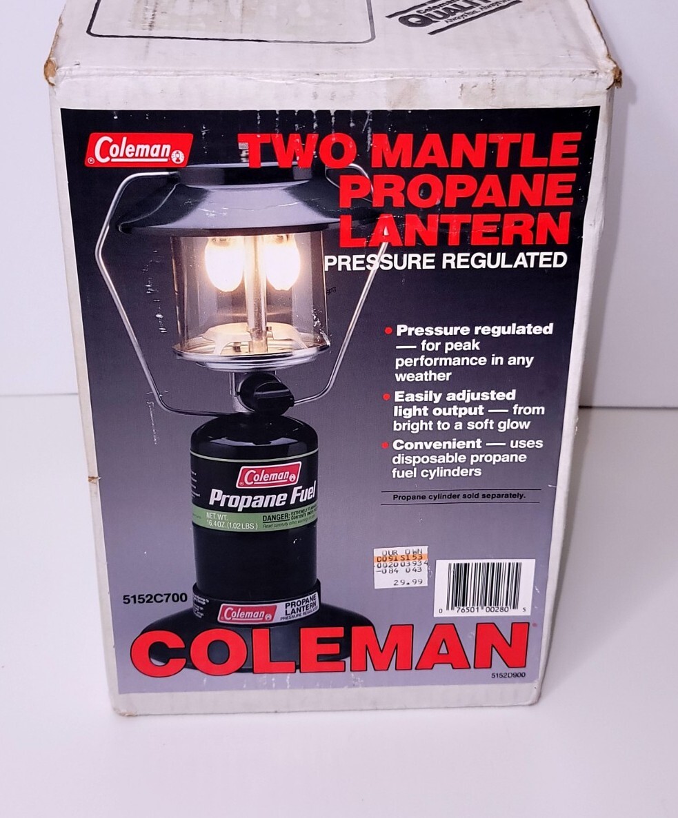Coleman Double Mantle Propane Lantern Pressure Regulated Camping in Box 5152C700