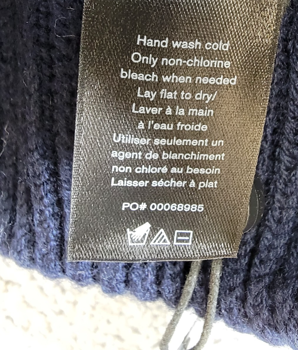 rag & bone Wool Blend Blake Stripe Beanie Womens One Size Blue Multi Folded Edge - Picture 10 of 15