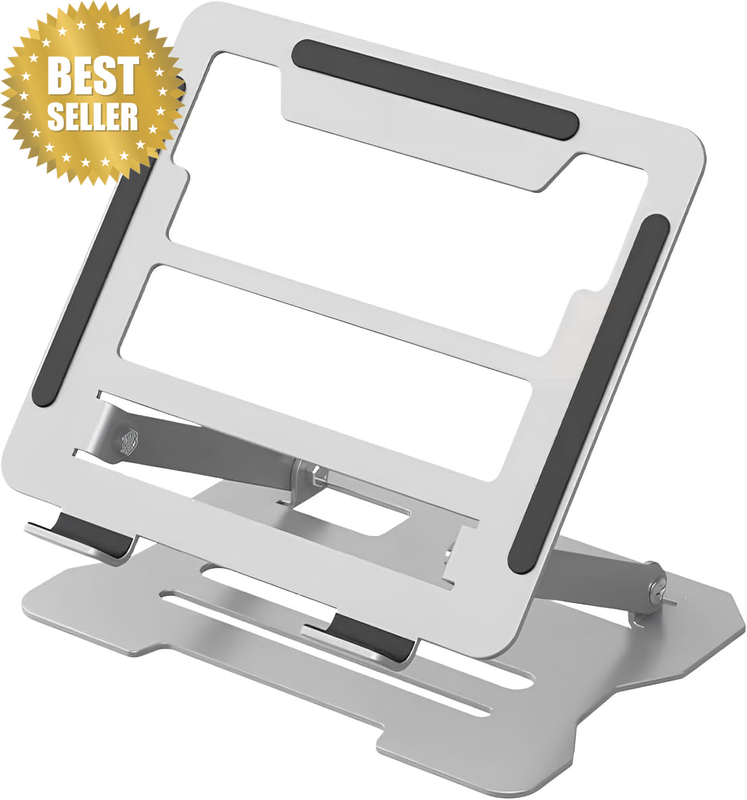 Adjustable Laptop Stand, Ergonomic Portable Laptop Riser Holder for Desk, Foldab
