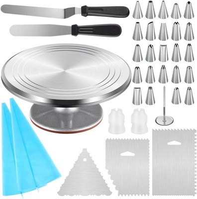 Kootek Aluminium Cake Turntable, 12 Inch Rotating Stand, 35 pcs Decorating Kit 2