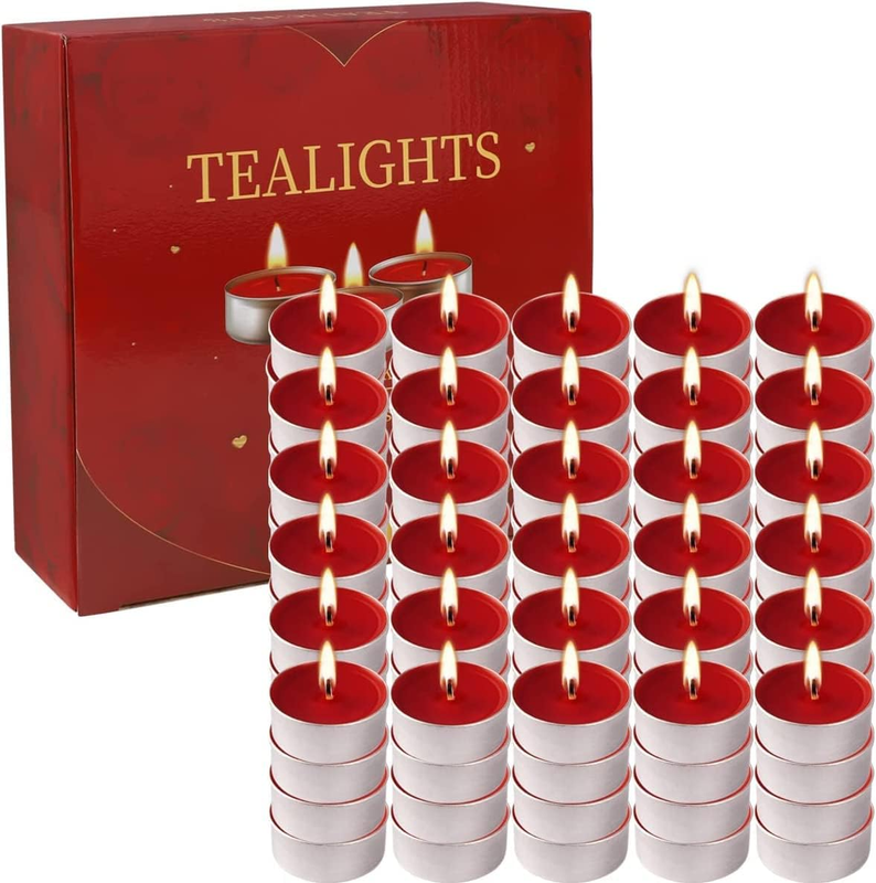 Light Candles Set Of 100, Unscented & Smokeless Mini Tealigh