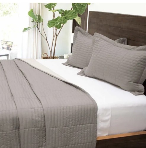 Jennifer Adams Home Codora 3-piece Quilt Set- Queen- Grey Blue  96” x 90”