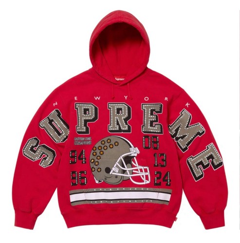 Pre-owned Supreme Champions Studded Hooded Sweatshirt Red (size Small, Medium, Large, 2xl)