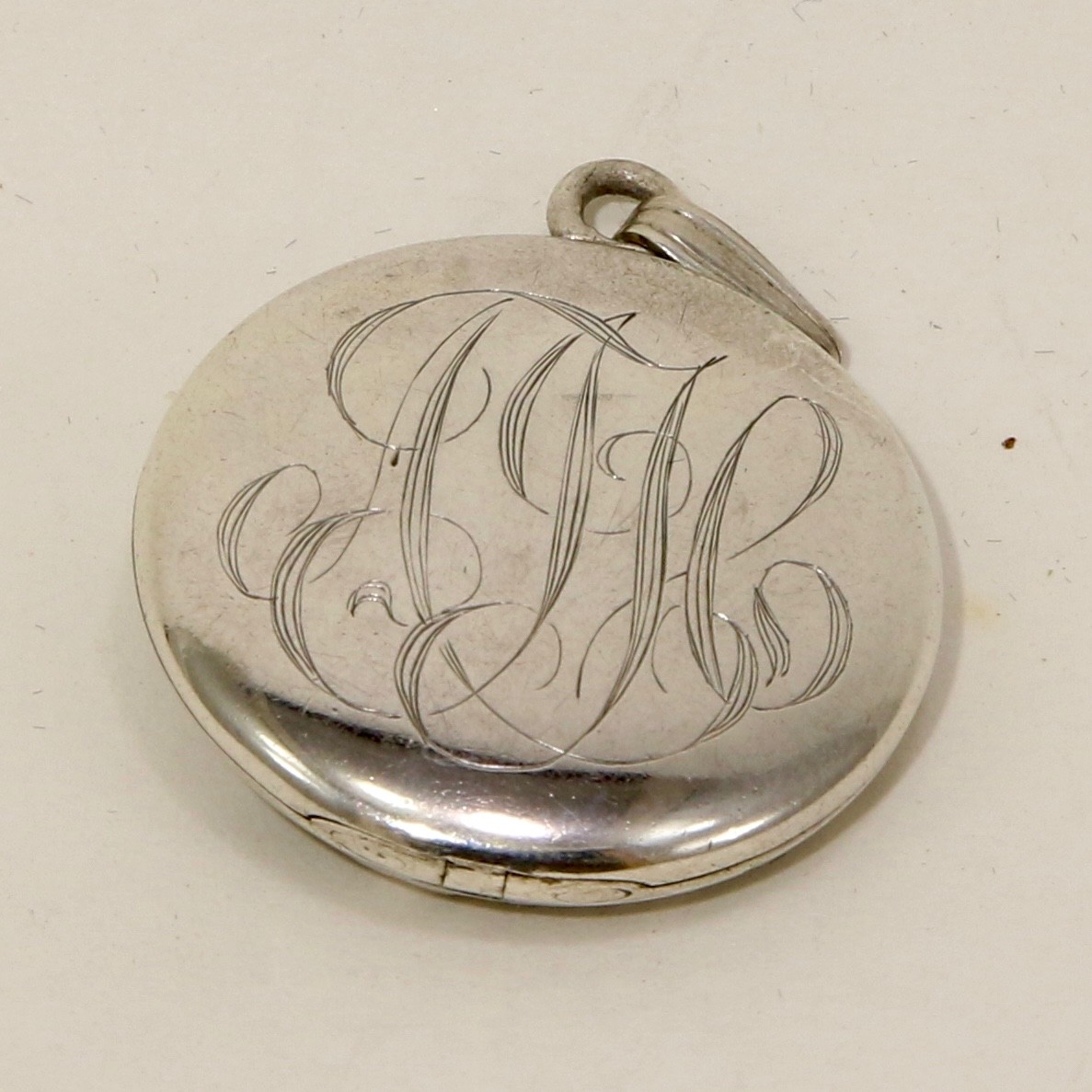 Antique Art Nouveau Sterling Silver Lady Locket, Maker Marked