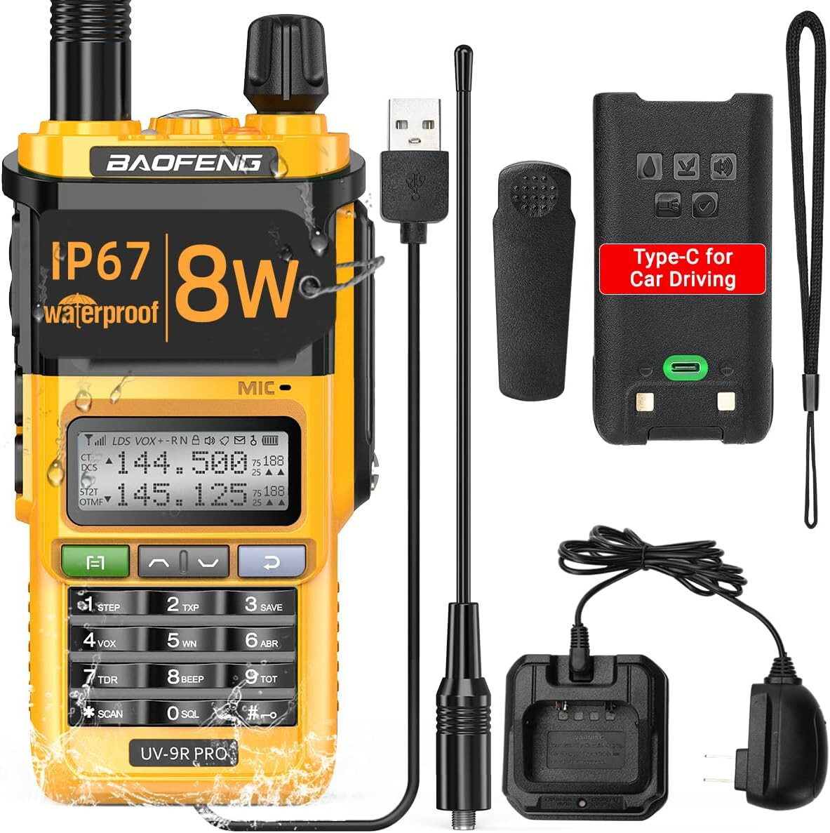 Emergency Camping Radios Walkie Talkie GMRS/FRS/MURS/NOAA Pre-Programmed 8 Watts