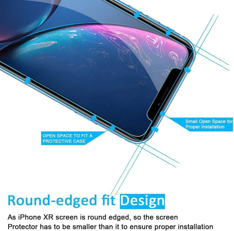3 Pack Designed for iPhone 11 and iPhone XR (6.1") Screen Protector Tempered Gla