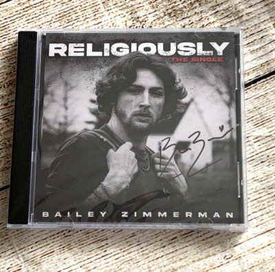 BAILEY ZIMMERMAN Religiously the Single Signed Autograph CD